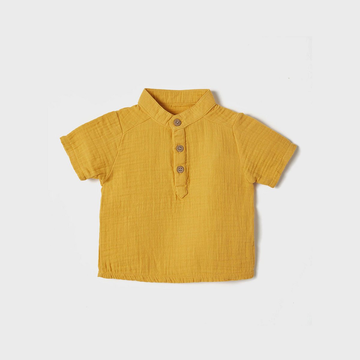 OrganicEra Biologisch mousseline overhemd, mosterd