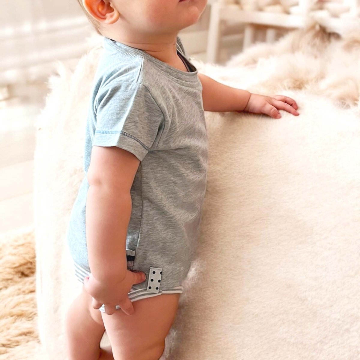 OrganicEra Biologisch Baby S/S T-shirt Body, Aqua