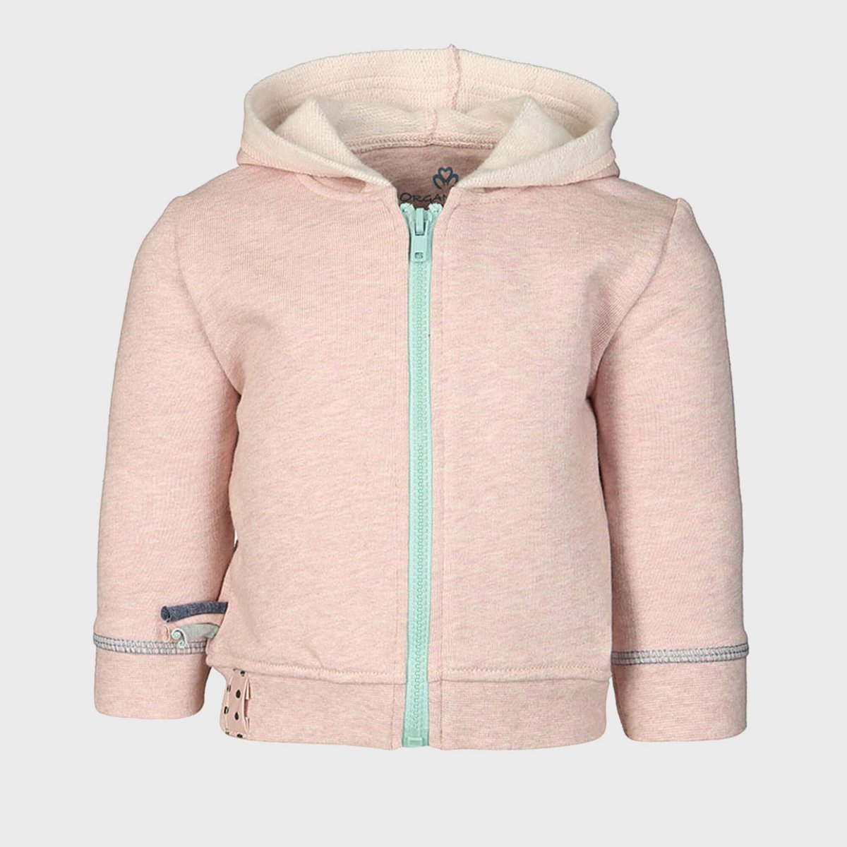 OrganicEra biologisch babyjack met capuchon, roze