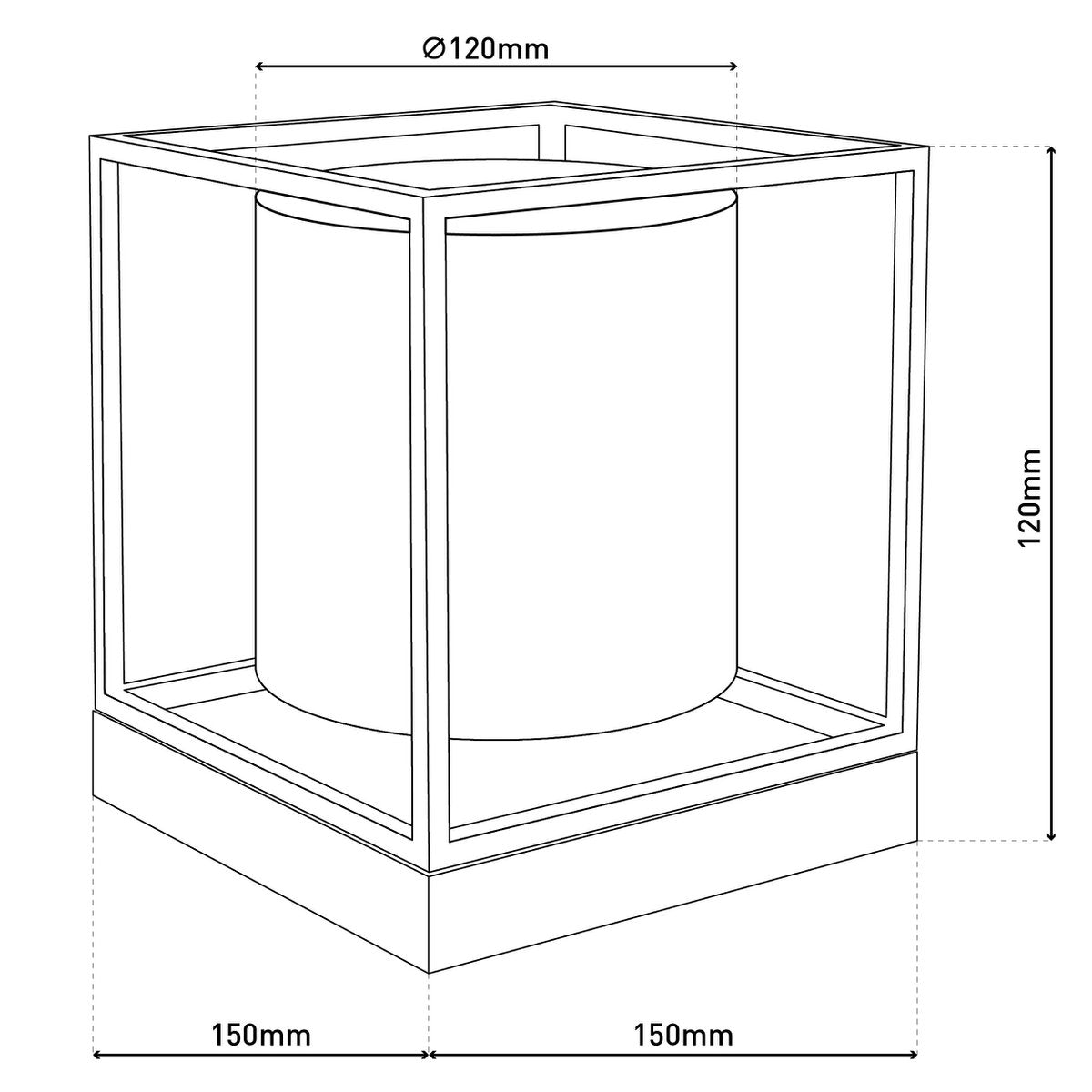 Tafellamp "Beta" wit gemaakt van metaal met stof paraplu in wit, met E14 -aansluiting, lamp voor woonkamer, eetkamer, gang en kantoor, 15 x 15 x 17 cm
