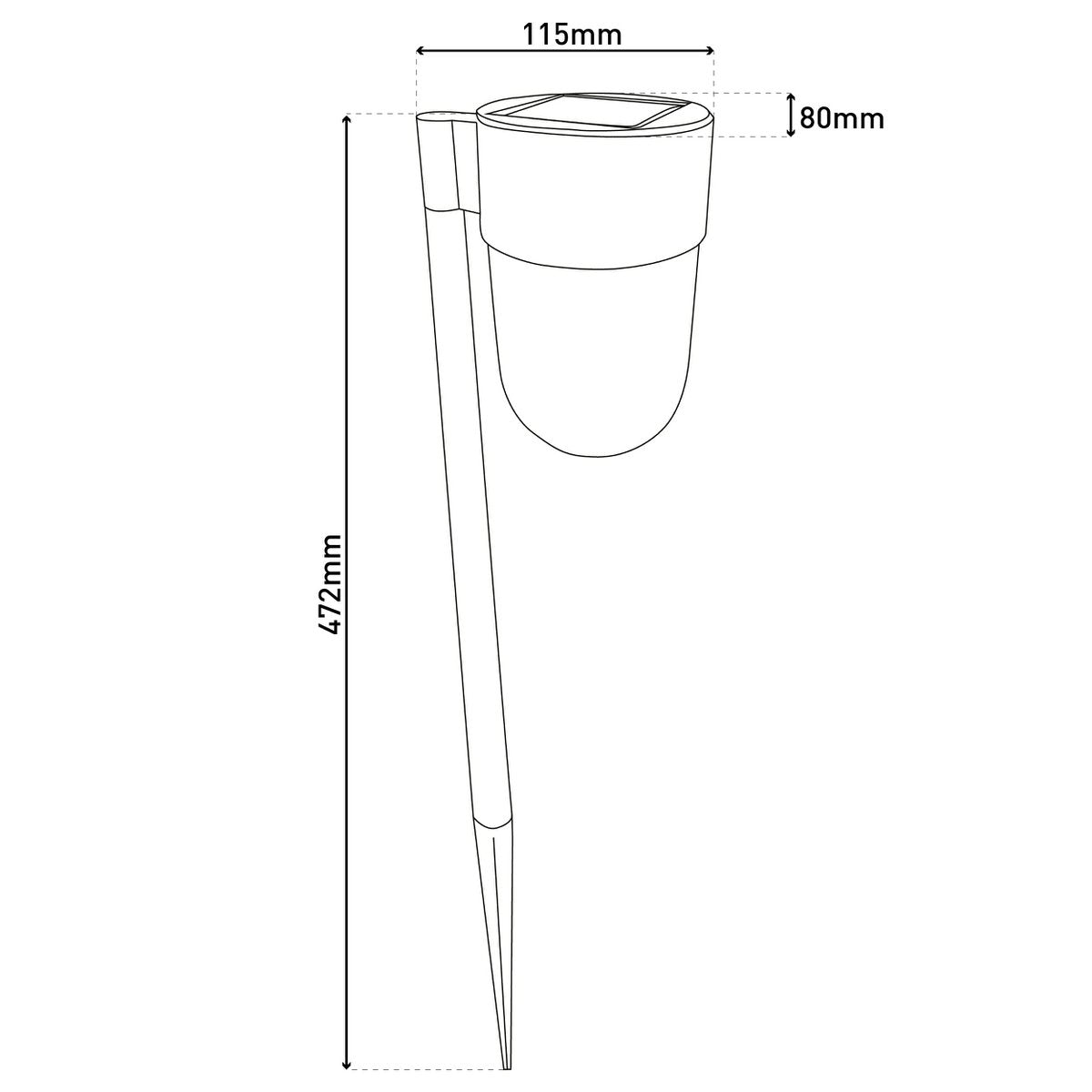 2 Set LED LED -zonne -spies "Sina" 47,2 cm hoog, plastic in zwart en wit, geïntegreerd LED, warm wit