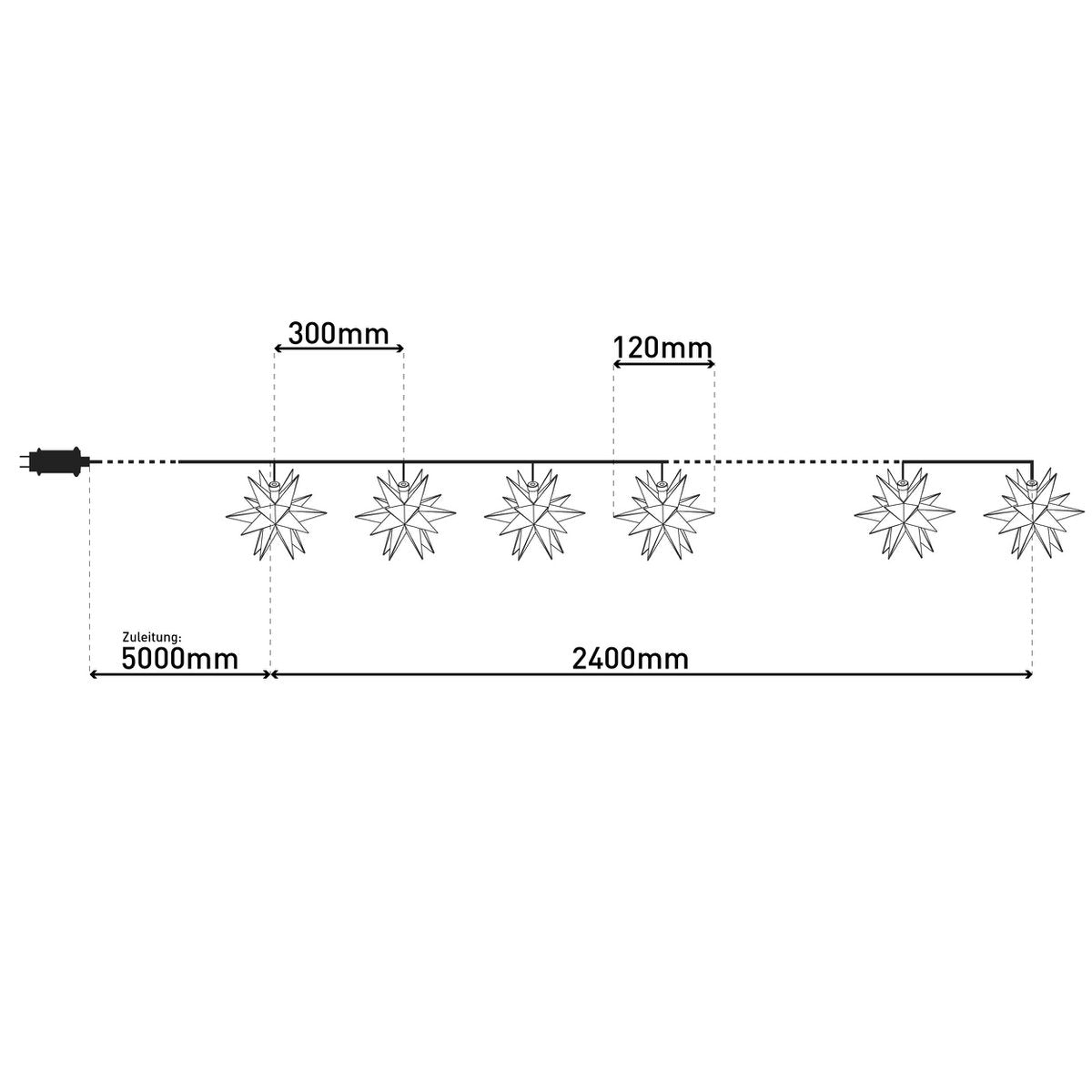 9-outdoor LED Kerstmis lichte keten 3D-sterren-Gold