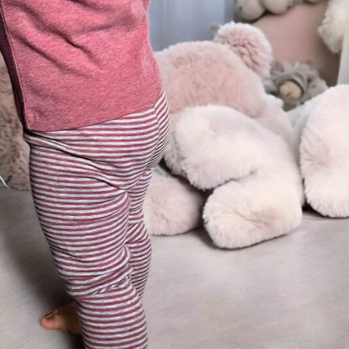 OrganicEra biologische babylegging, bordeaux - grijs gestreept
