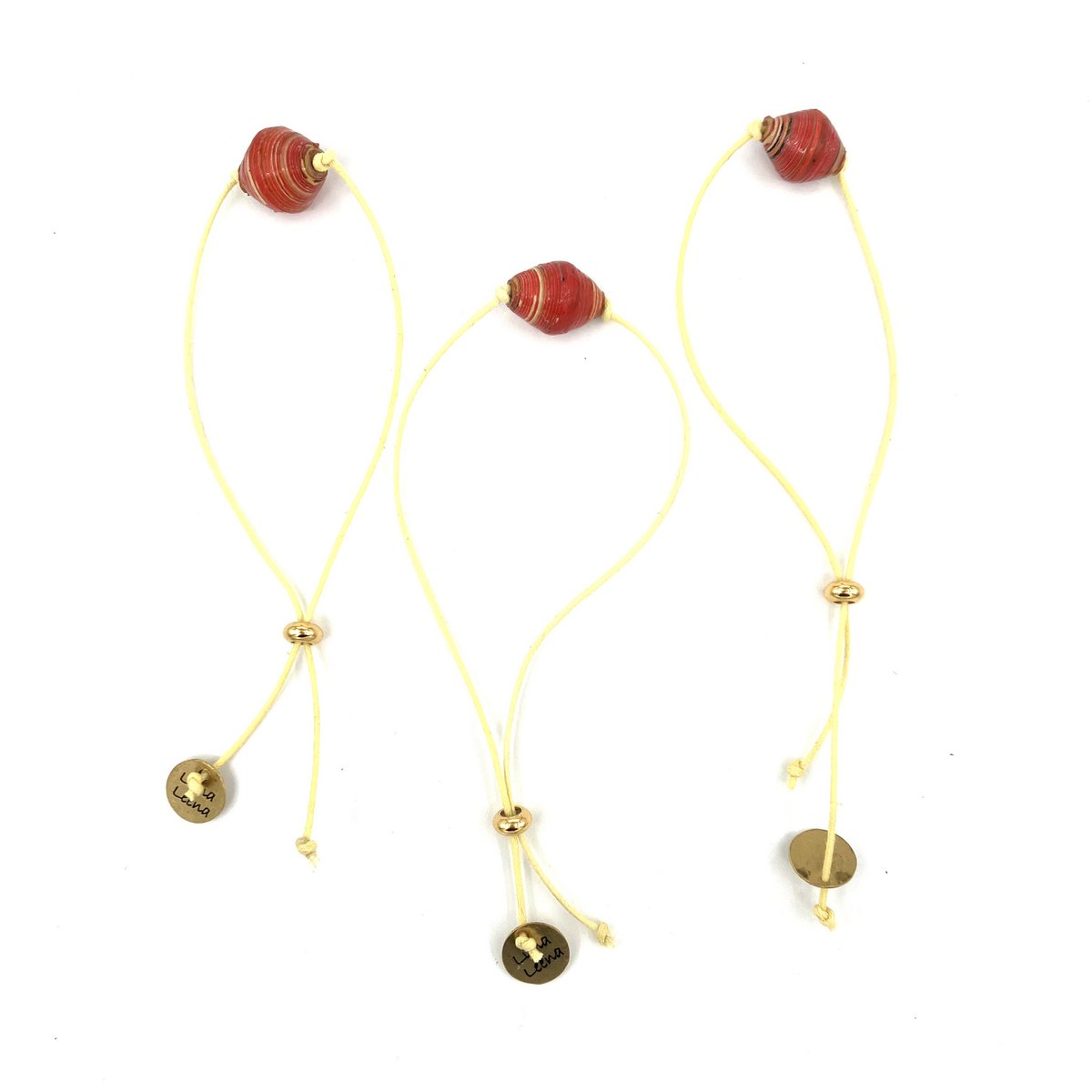 Luna -Leena Bracelet Oval Red - één maat volwassen - gemaakt van bestaande armbanden van Nepal
