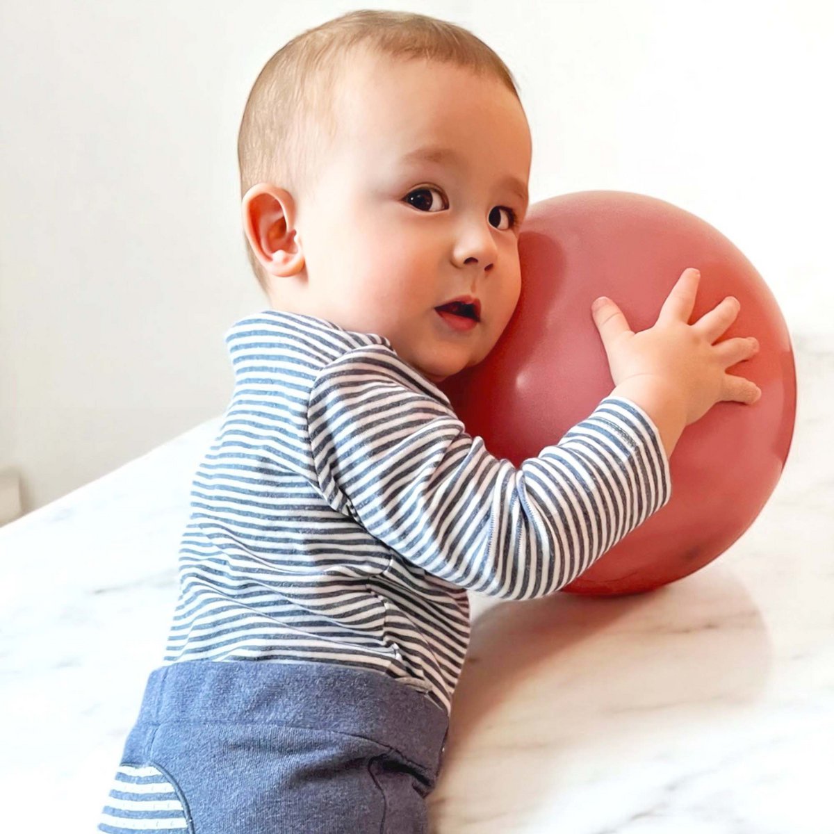 OrganicEra biologische baby-rompertje met lange mouwen, indigo gestreept