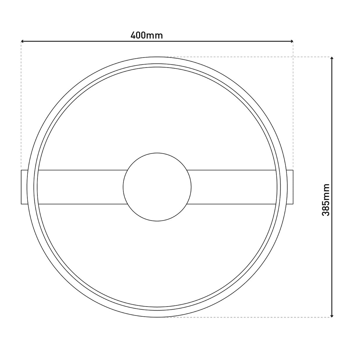 LED -plafondlicht "CIMO" gemaakt van zwart metaal en plastic, 40 cm lang, dimbaar door wandschakelaar