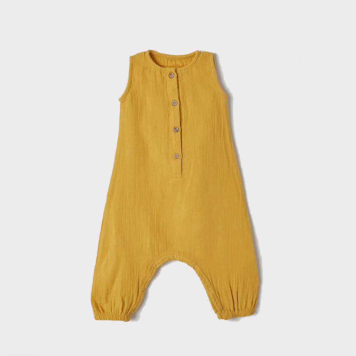 OrganicEra biologische mousseline overall, mosterd