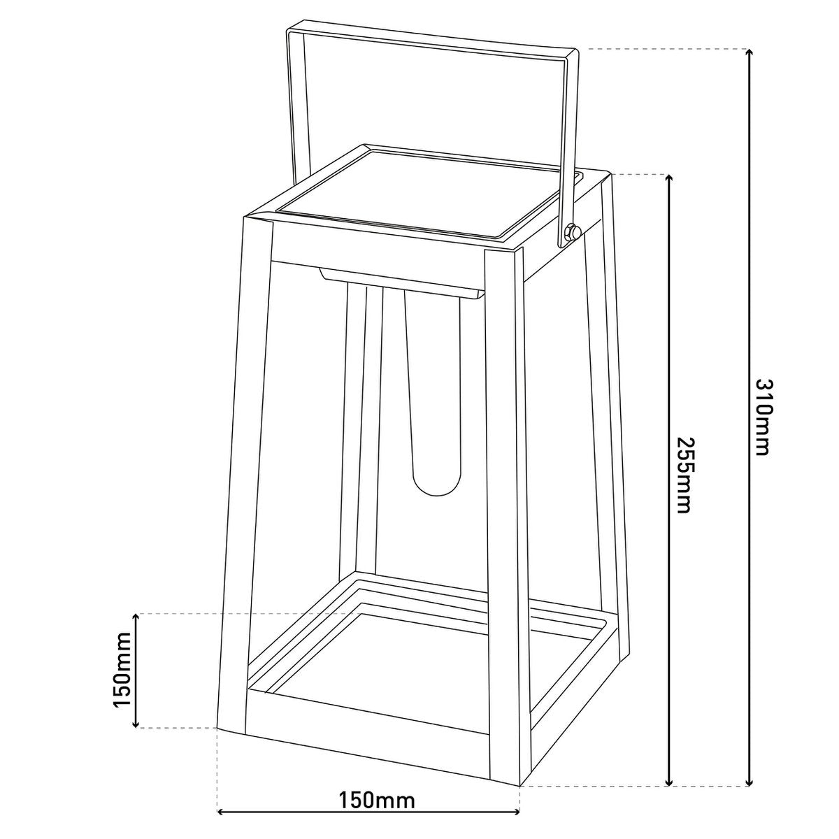 LED -decoratieve lamp, voor buiten, decoratie metaal en plastic in het zwart, met geïntegreerde LED