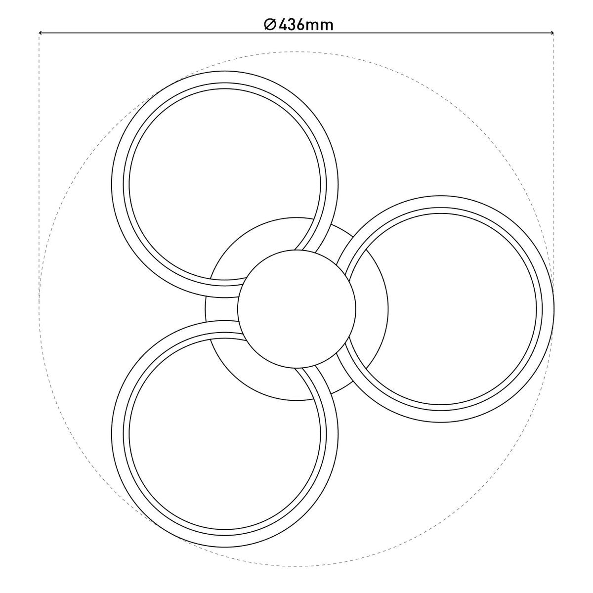 LED -plafondlicht "CIMO" gemaakt van zwart metaal en plastic, Ø Ca.