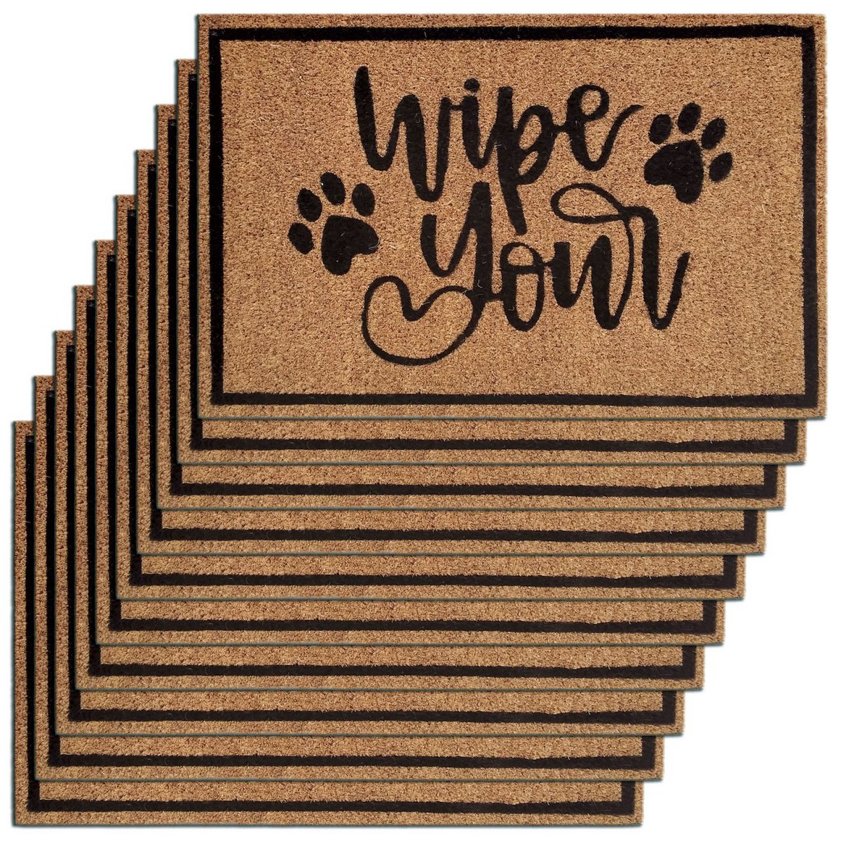 Kokosmat set van 10 60 x 40 cm motief deurmat deurmat deurmat vuilvangmat voordeur