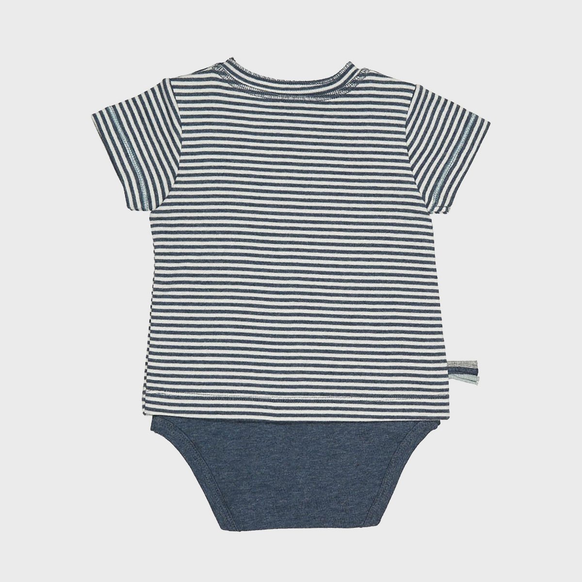 OrganicEra Organic Baby S/S T-shirtbody, Indigo gestreept
