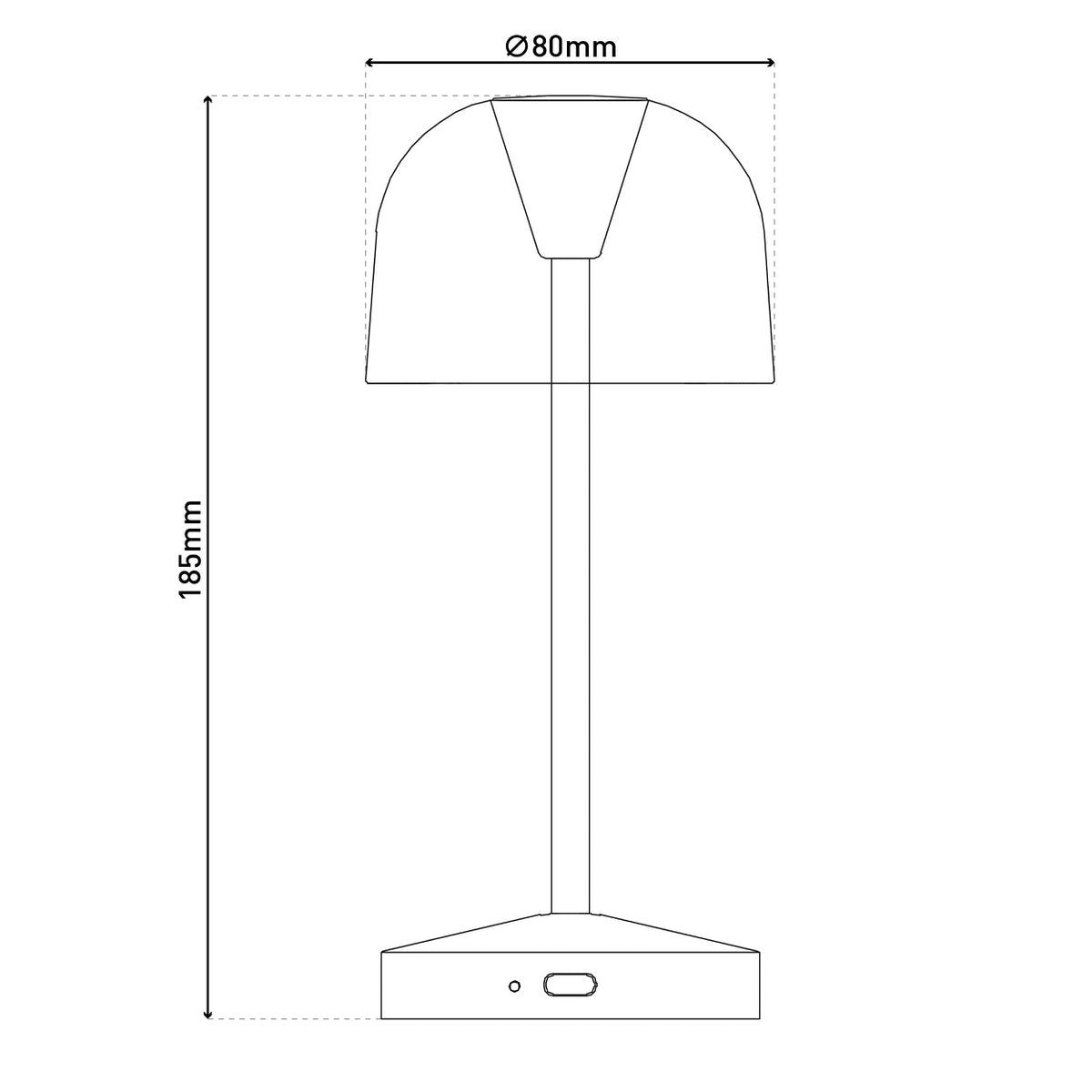 2-ex-ingestelde LED-batterijtafellamp "Gomba" voor buiten en binnen, gemaakt van metaal en plastic in matte amandel, 18,5 cm hoog