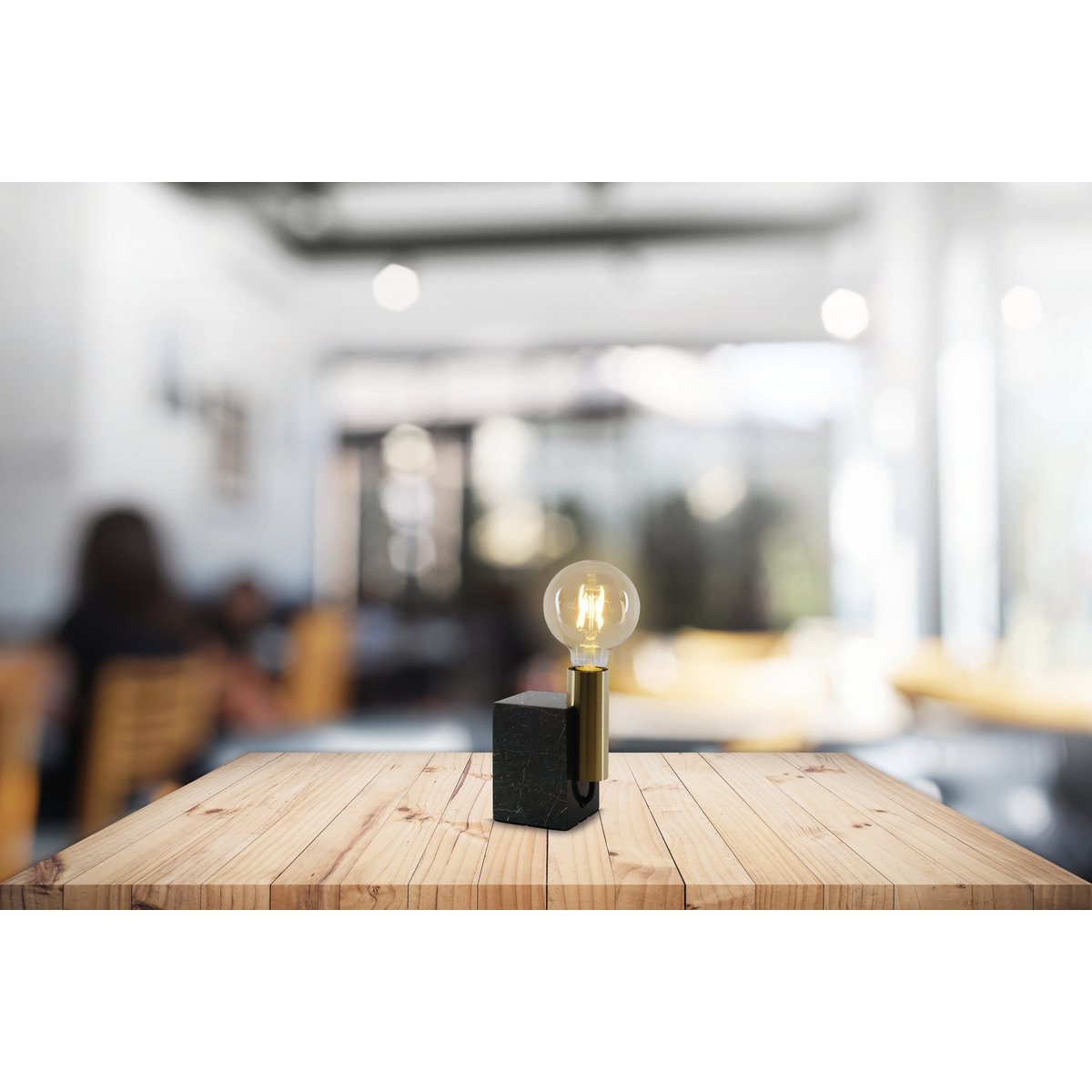 Marmortale lamp "Gemma" 16 cm hoog, gemaakt van marmer en messing gekleurd metaal, E27-versie, verlichting voor eetkamer, woonkamer, gang of kantoor