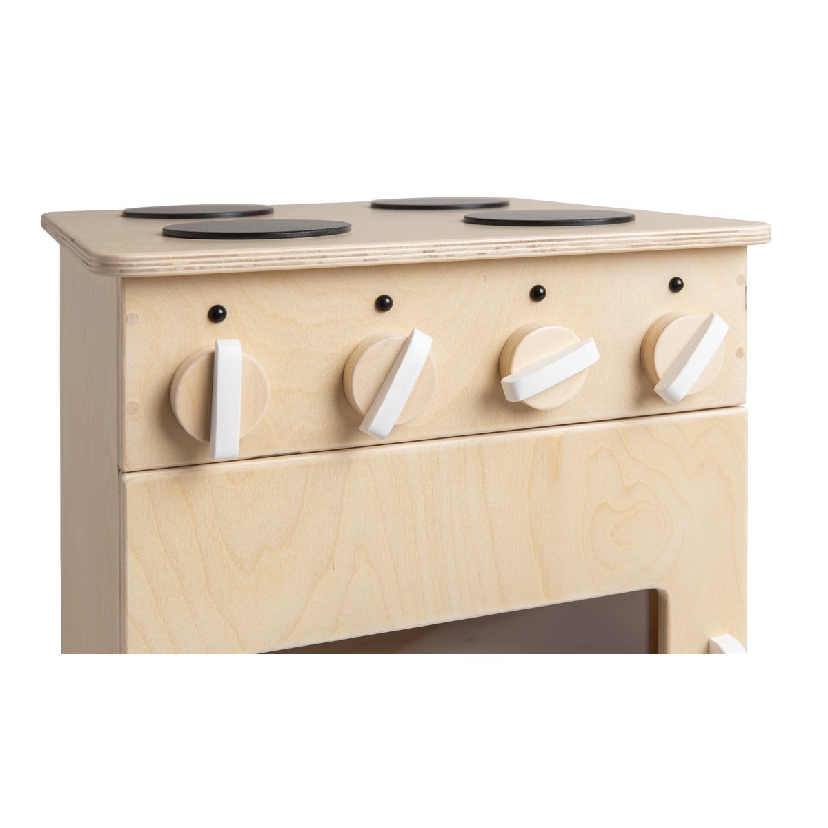 Van Dijk Toys houten speelgoed keuken / keukentje Fornuis - Naturel met wit (Kinderopvang kwaliteit)