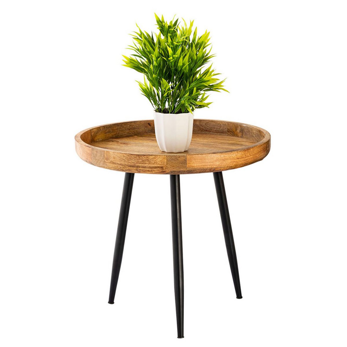 Bijzettafel hout rond Ø 40 of 50 cm 2e keuze Vancouver salontafel woonkamer tafel benen zwarte mat