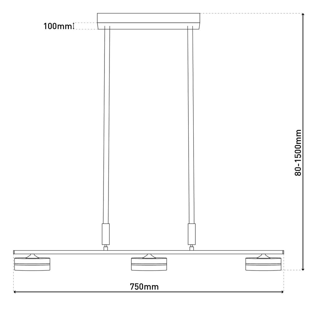 LED-drievoudige hanglamp "Triberg"