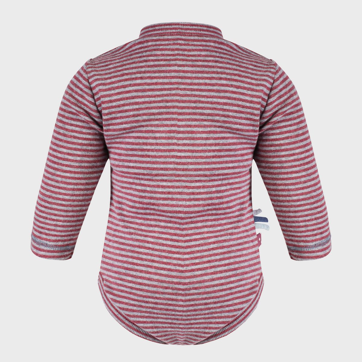 OrganicEra Organic Baby L/S Kimono body, bordeaux gestreept