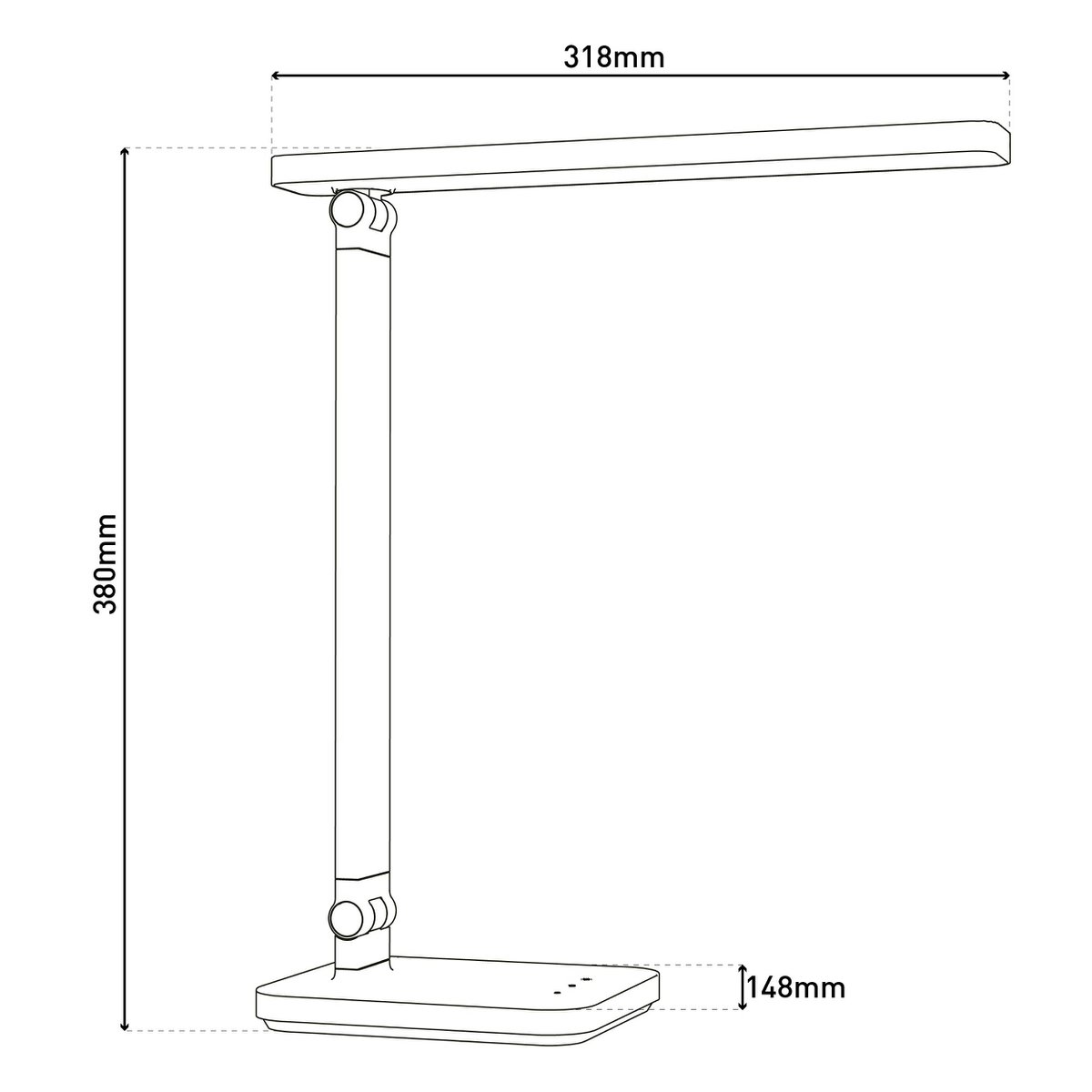 LED -tafellamp "Mover" zwart, metaal en plastic, 38 cm hoog, dimable, CCT -kleurwisselaar
