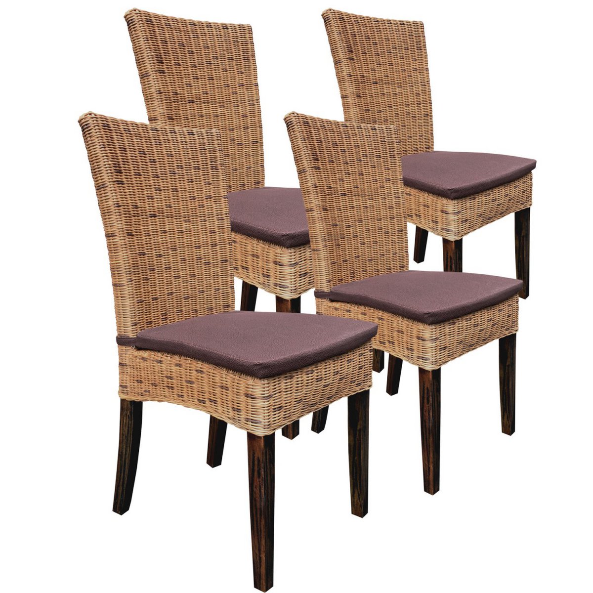 Eetkamer stoel rattan stoelen eettafel stoelen wintertuin cardine 4 stuks cabana mand stoelen