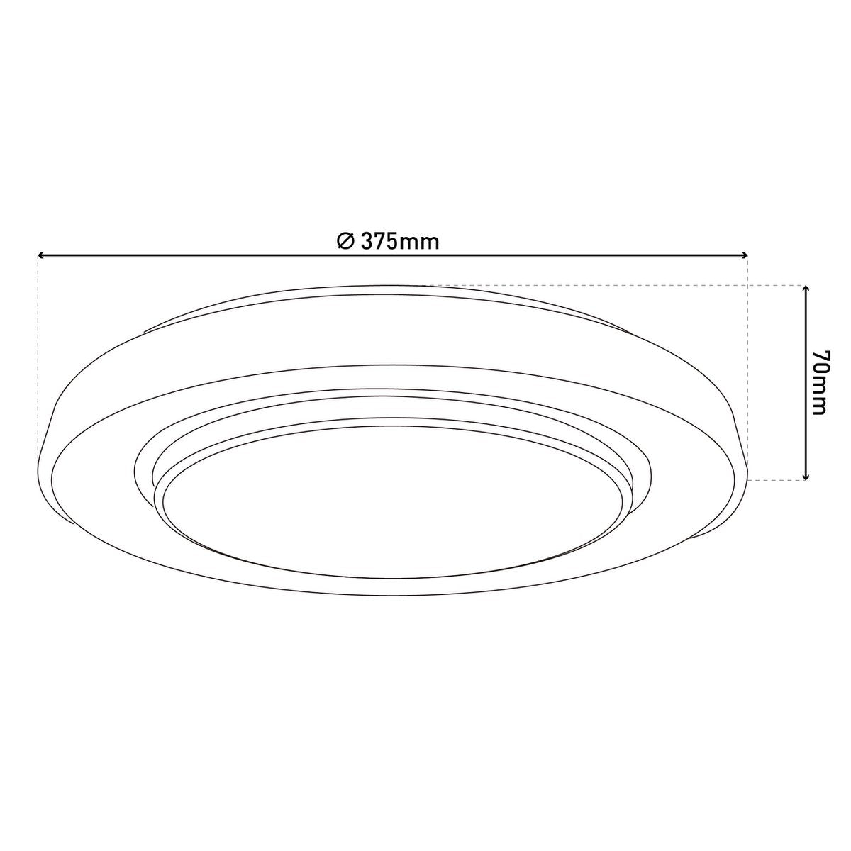 LED -plafondlamp "Monterey" Ø 37,5 cm, vele functies, gemaakt van metaal en plastic in het zwart, met geïntegreerde LED's, verlichting voor woonkamers, gang of kantoor