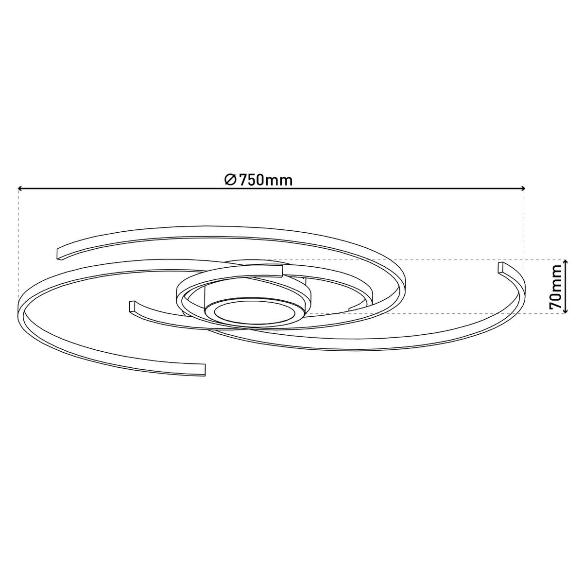 LED-plafondlamp "Radon" in satijnen nikkel gemaakt van metaal en plastic, met stevig ingebouwde LED's Ø 57 cm