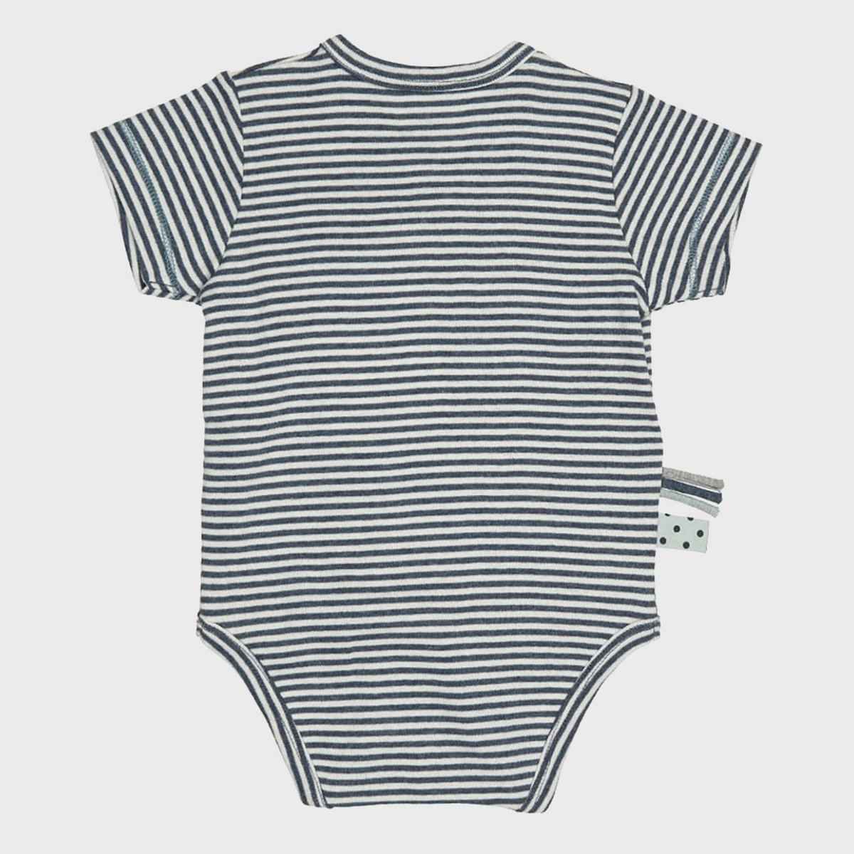OrganicEra Organic Baby S/S Kimono body, Indigo gestreept