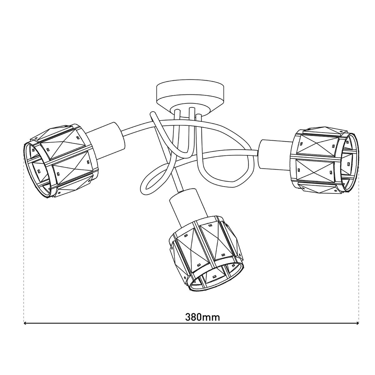 LED-plek met 3 zitplaatsen "Josefa" goud, metalen plafondlamp in goud voor woonkamer, slaapkamer, eetkamer, met E14-aansluiting, voor eetkamer, woonkamer, gang of kantoor, Ø38 cm