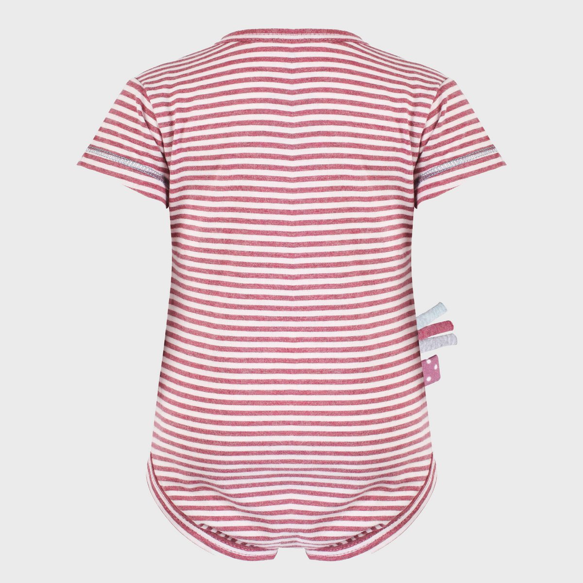 OrganicEra Organic Baby S/S Kimono body, bordeaux gestreept