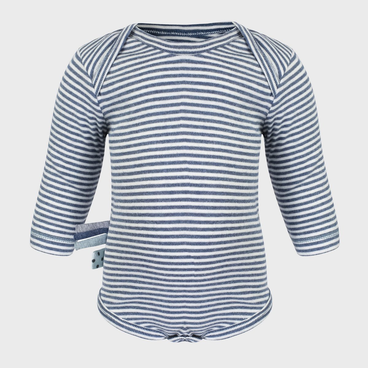 OrganicEra biologische baby-rompertje met lange mouwen, indigo gestreept