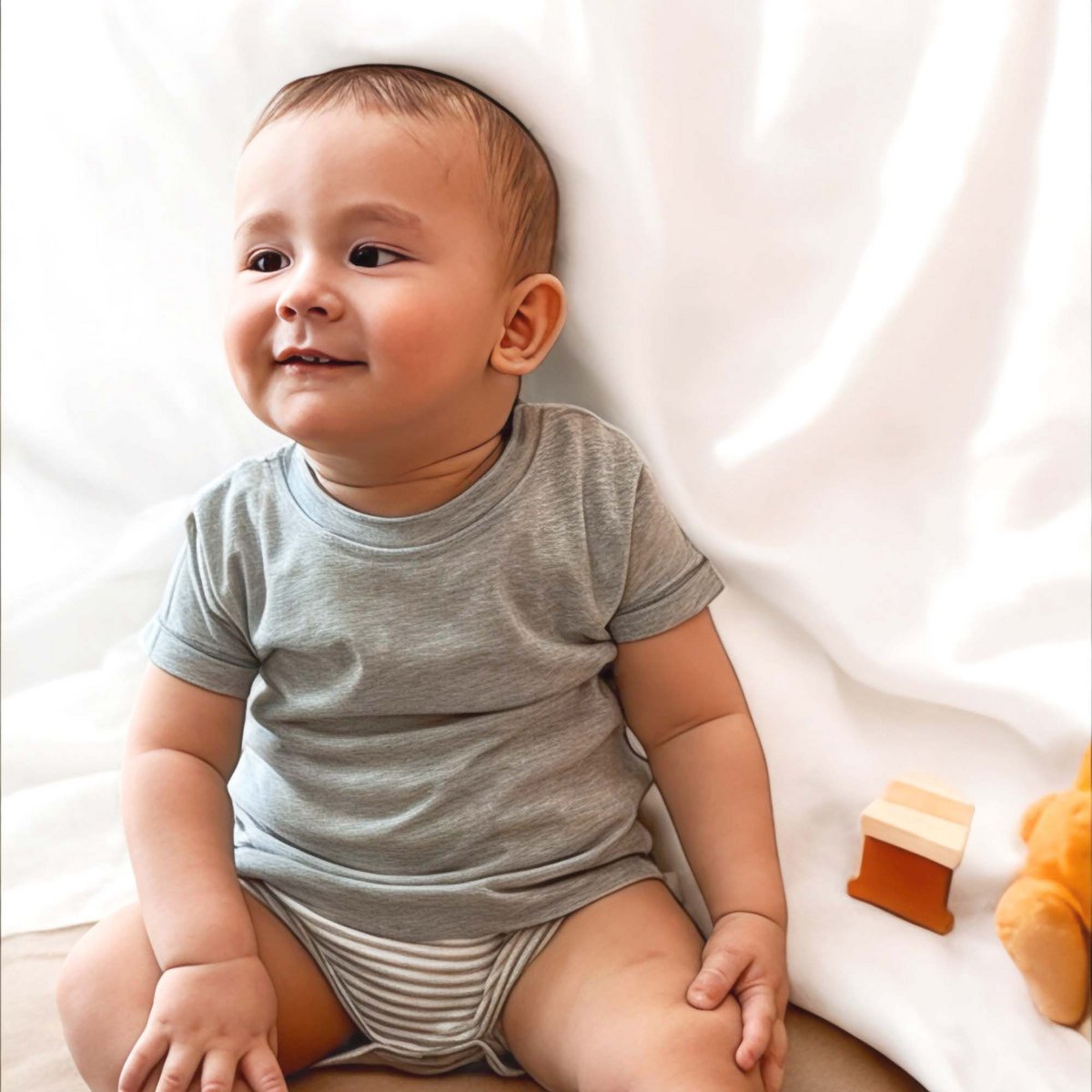 OrganicEra Biologisch Baby S/S T-shirt Body, Aqua