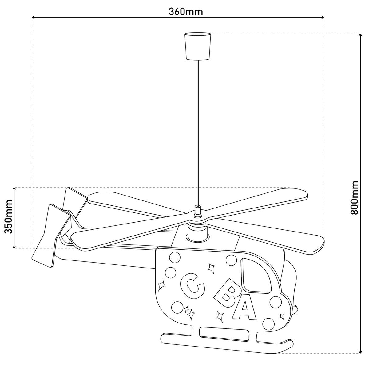 Kinderhanger lamp "Hubert" helikopter