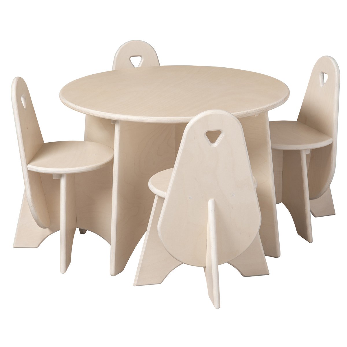 Van Dijk Toys houten Apollo Ronde tafel berken voor Peuters - Ø60cm hoogte 40cm - White wash
