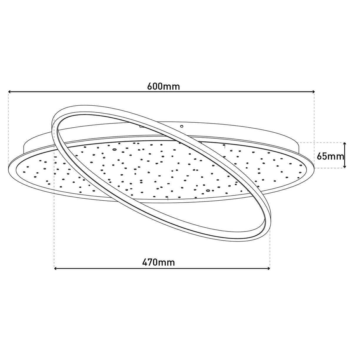 LED -plafondlamp "Stelaris" ongeveer 60 cm lang, gemaakt van metaal en plastic in het zwart, met stevig gebouwde LED's, verlichting voor woonkamers en kantoor
