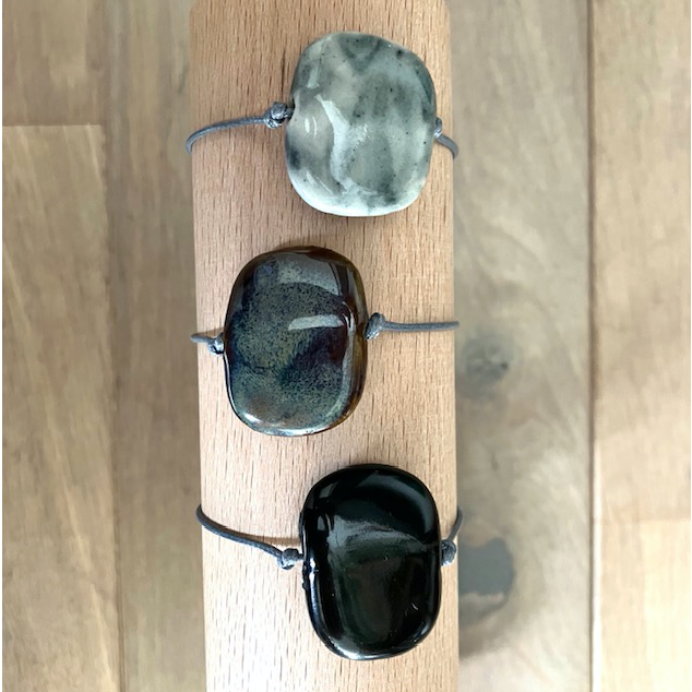 Luna -Leena armband Stone zwart/grijs - één maat volwassen - gerecycled en gemaakt van bestaande kettingen van Nepal