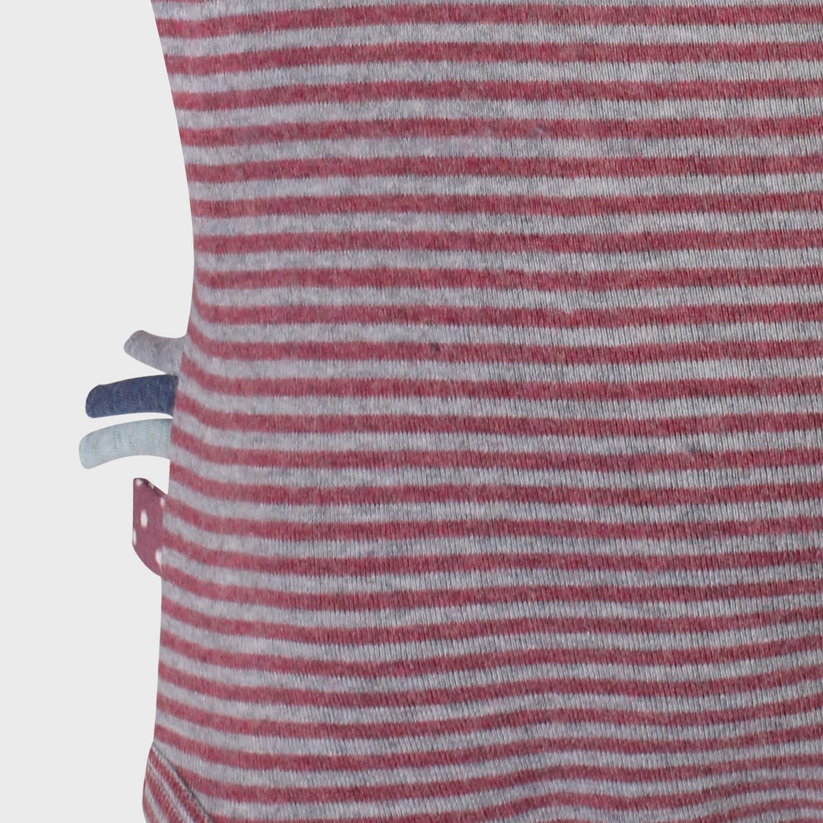 OrganicEra Organic Baby L/S Kimono body, bordeaux gestreept