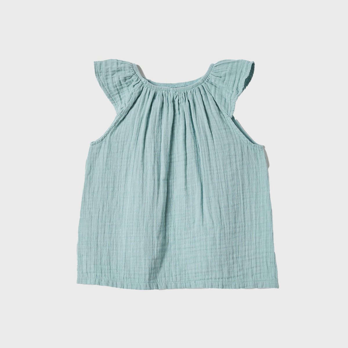 OrganicEra Biologische mousseline blouse met ruches, Aqua
