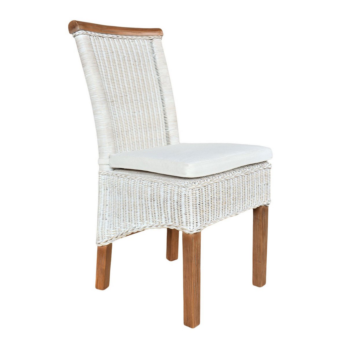 Eetkamer stoel Rattan stoel eettafel stoel witte Perth rotan natuur kern duurzaam