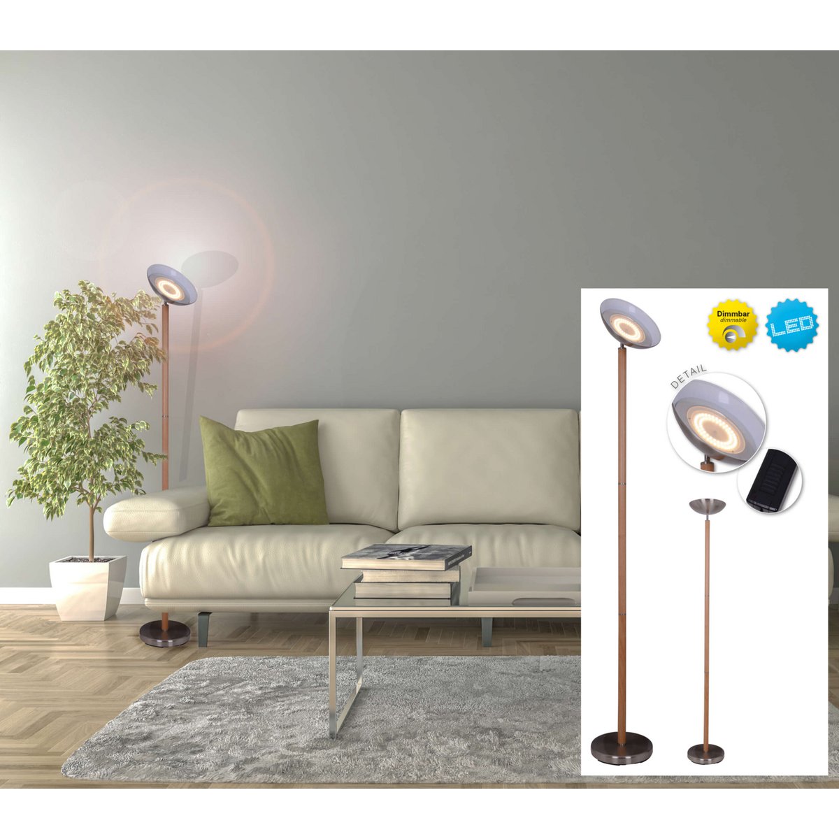 LED vloerlamp h: 192cm "Matilda"