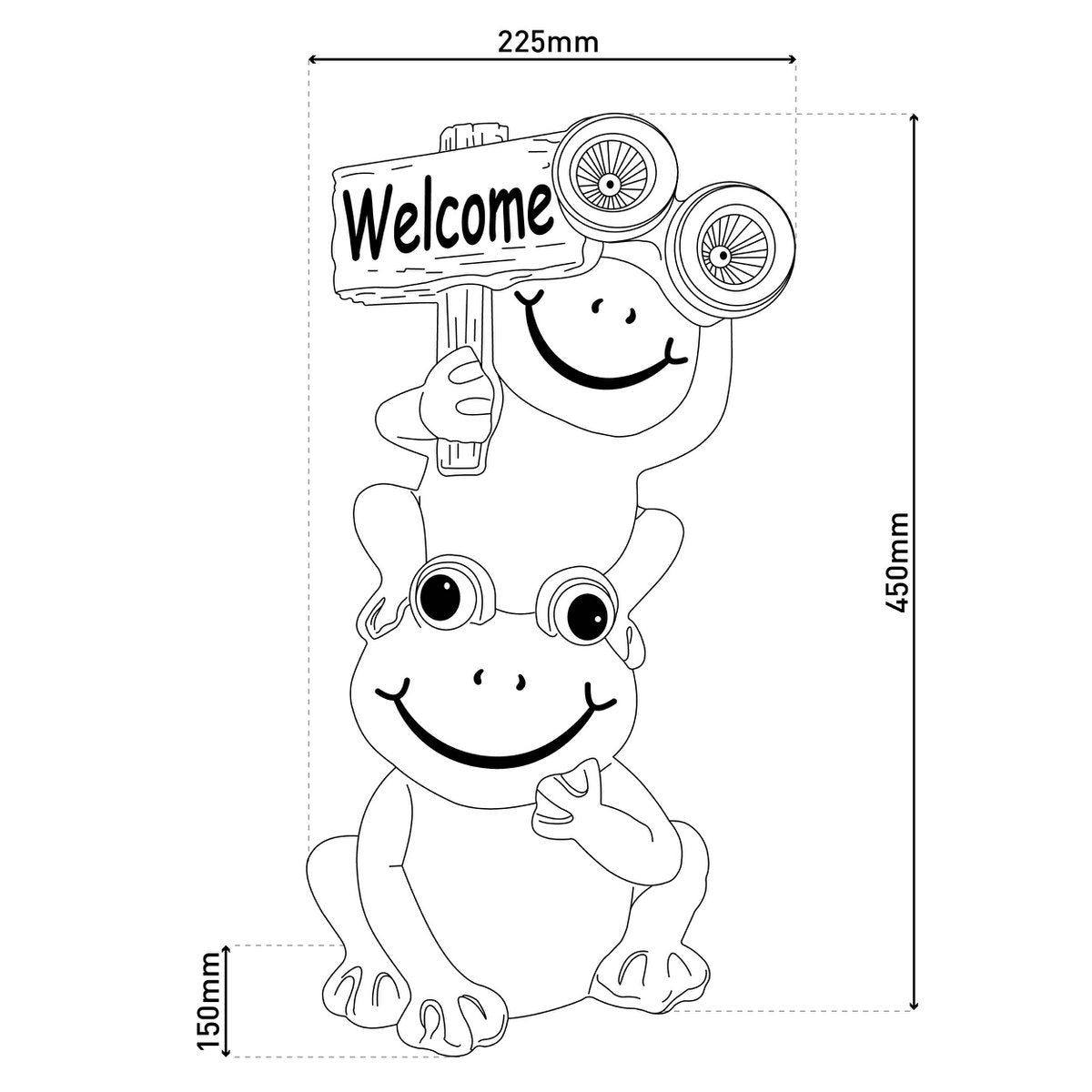 LED ZONNELIJKE LICHT "Kikker" voor terras en tuin, gemaakt van groen plastic met stevig ingebouwde LED's, decoratielamp voor buiten ca. 45 cm hoog