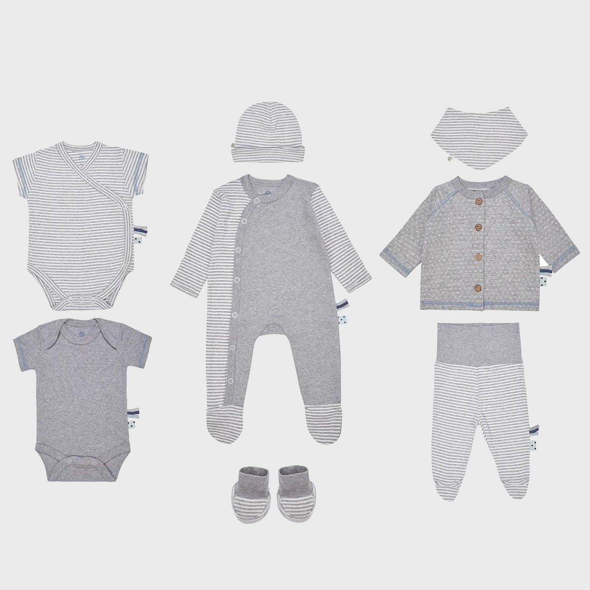 OrganicEra Organic 9-delige newbornset, grijs