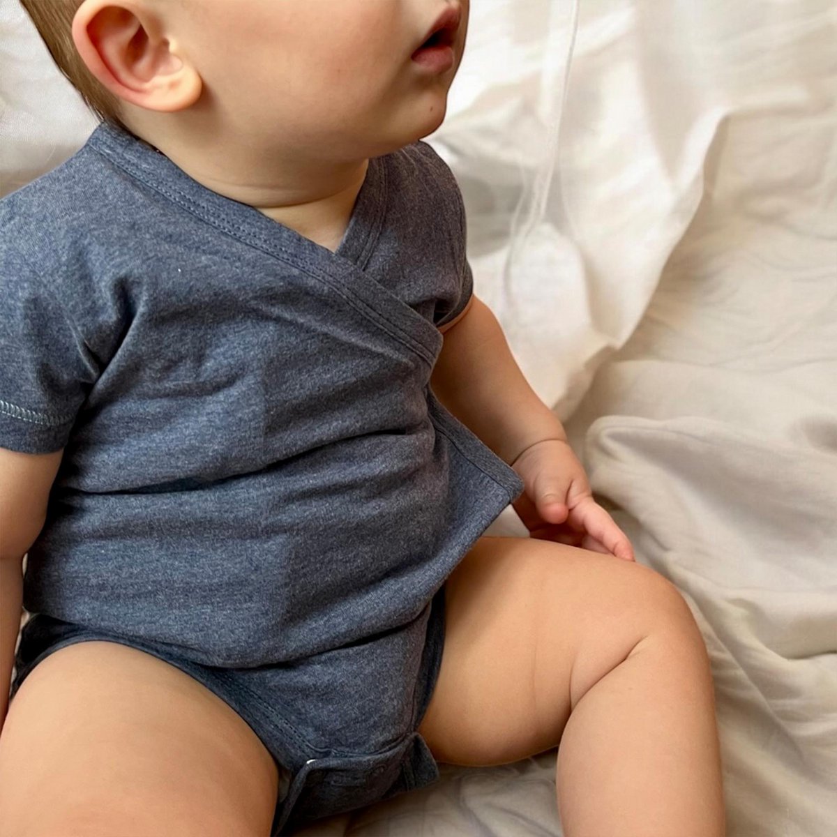 OrganicEra Organic Baby S/S Kimono body, Indigo