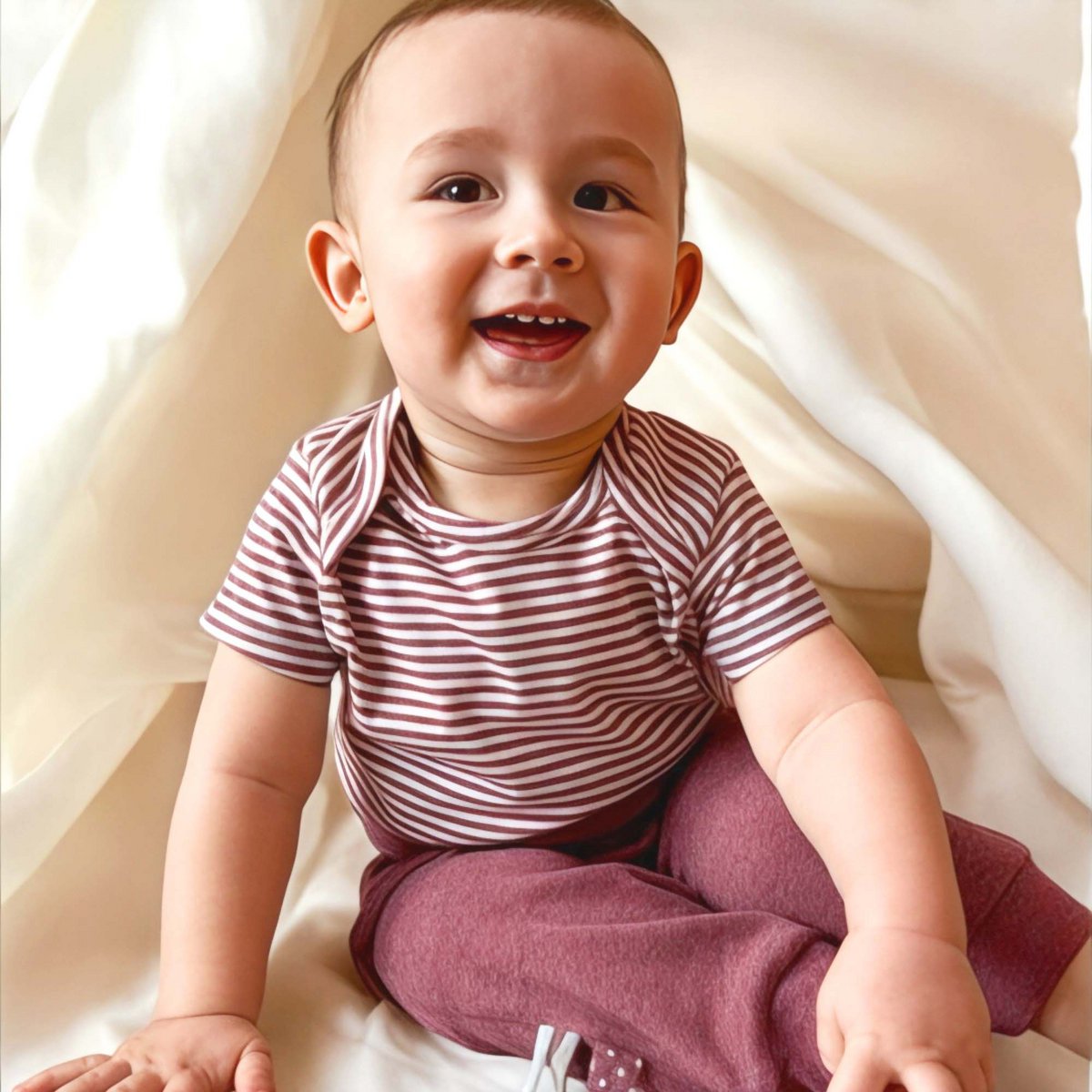 OrganicEra Biologisch babybroekje met elastische band, bordeaux