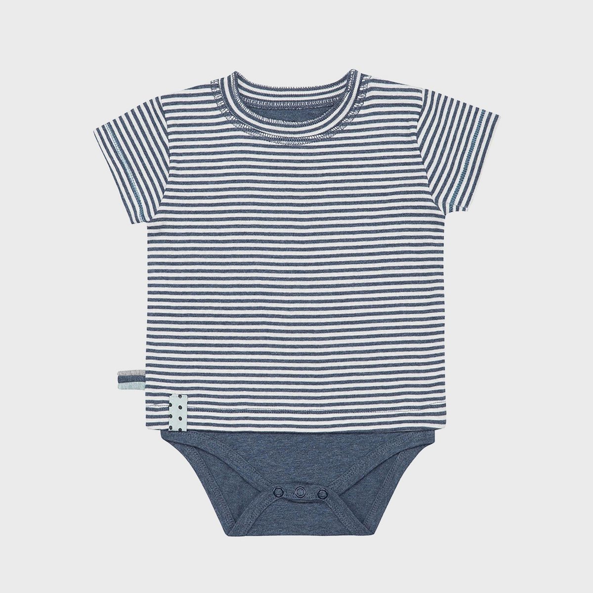 OrganicEra Organic Baby S/S T-shirtbody, Indigo gestreept
