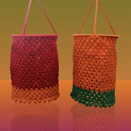 Luna -Leena Lampion Crochet - Orange - Organic Cotton - Hand Haak in Nepal