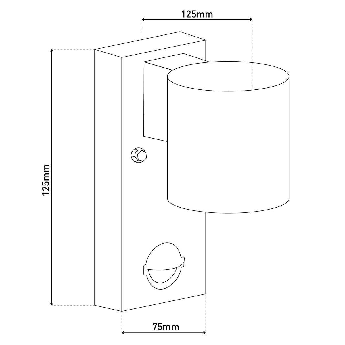 Buiten Wall Lamp "Romb" met bewegingsdetector, antraciet -gekleurd aluminium, timer, veranderbare lamp, 7 x 12,5 x 16,4 cm