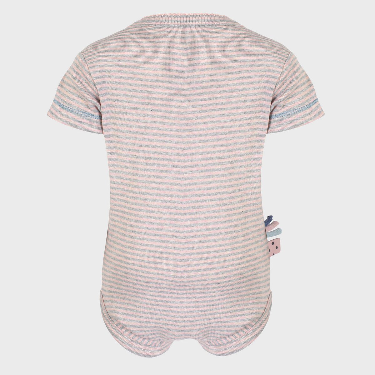 OrganicEra biologische baby-s/s-rompertje, roze gestreept
