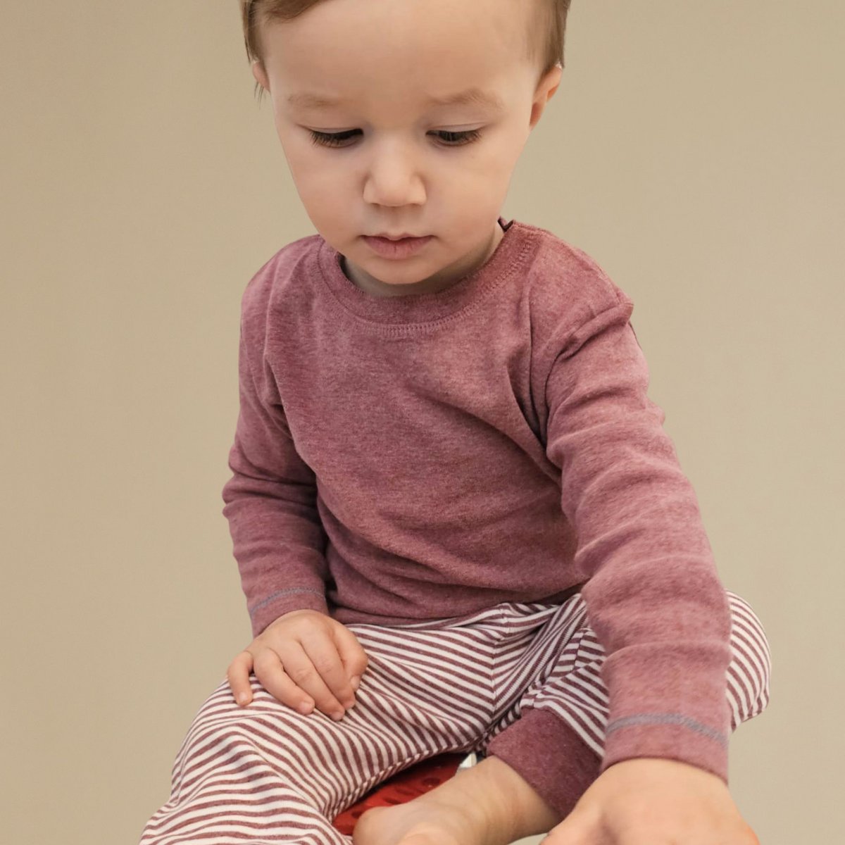 OrganicEra biologische baby-l/s-t-shirt, bordeaux