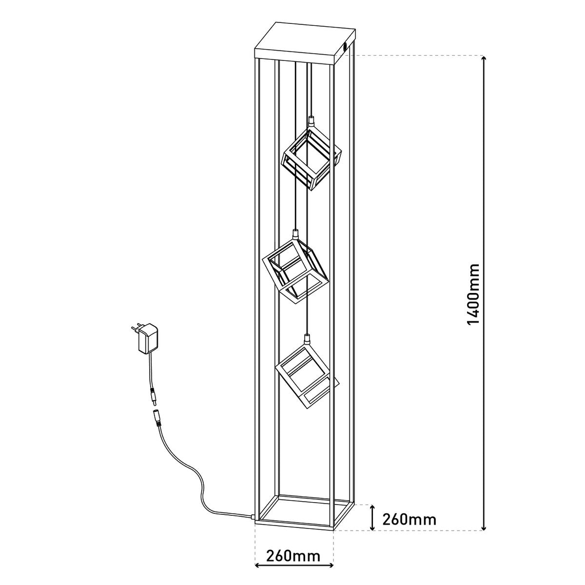 LED vloerlamp h: 140cm "Tripoli"