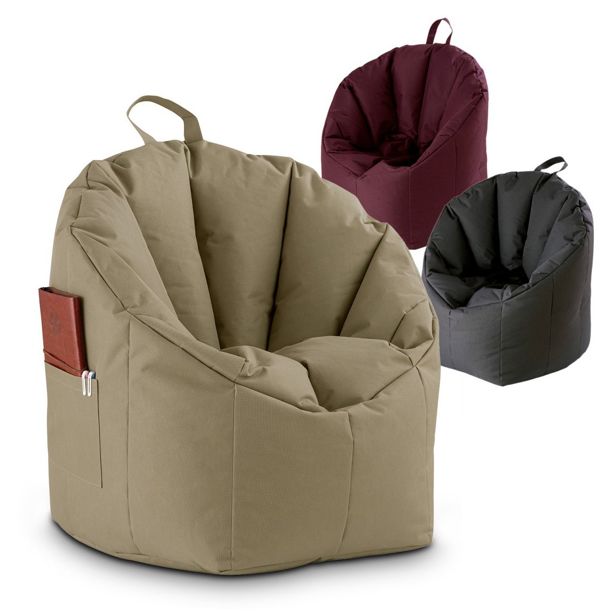 Bean Stoel zitzak tuin fauteuil Ø60 H75 cm gamingesse buiten grote bamba zeer gevormd