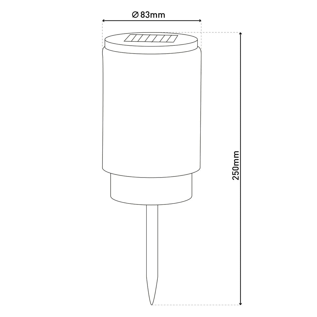 Zonne -decoratieve spiesjes "Mila" 2 set, Ø 8,3 cm, 25 cm hoog, zwart metaal, zwaar, gestructureerd glas in rood/geel en in blauw/groen, geïntegreerd LED, warm wit